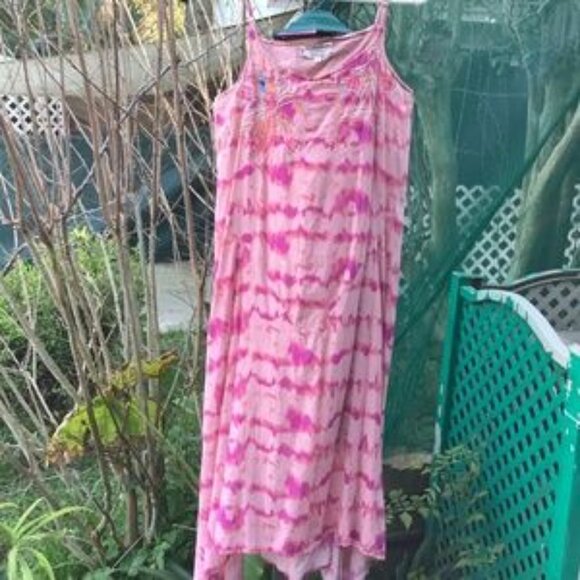 Johnny Was Cotton Tie-Dye Midi Dress w/Embroidery - Picture 5 of 8